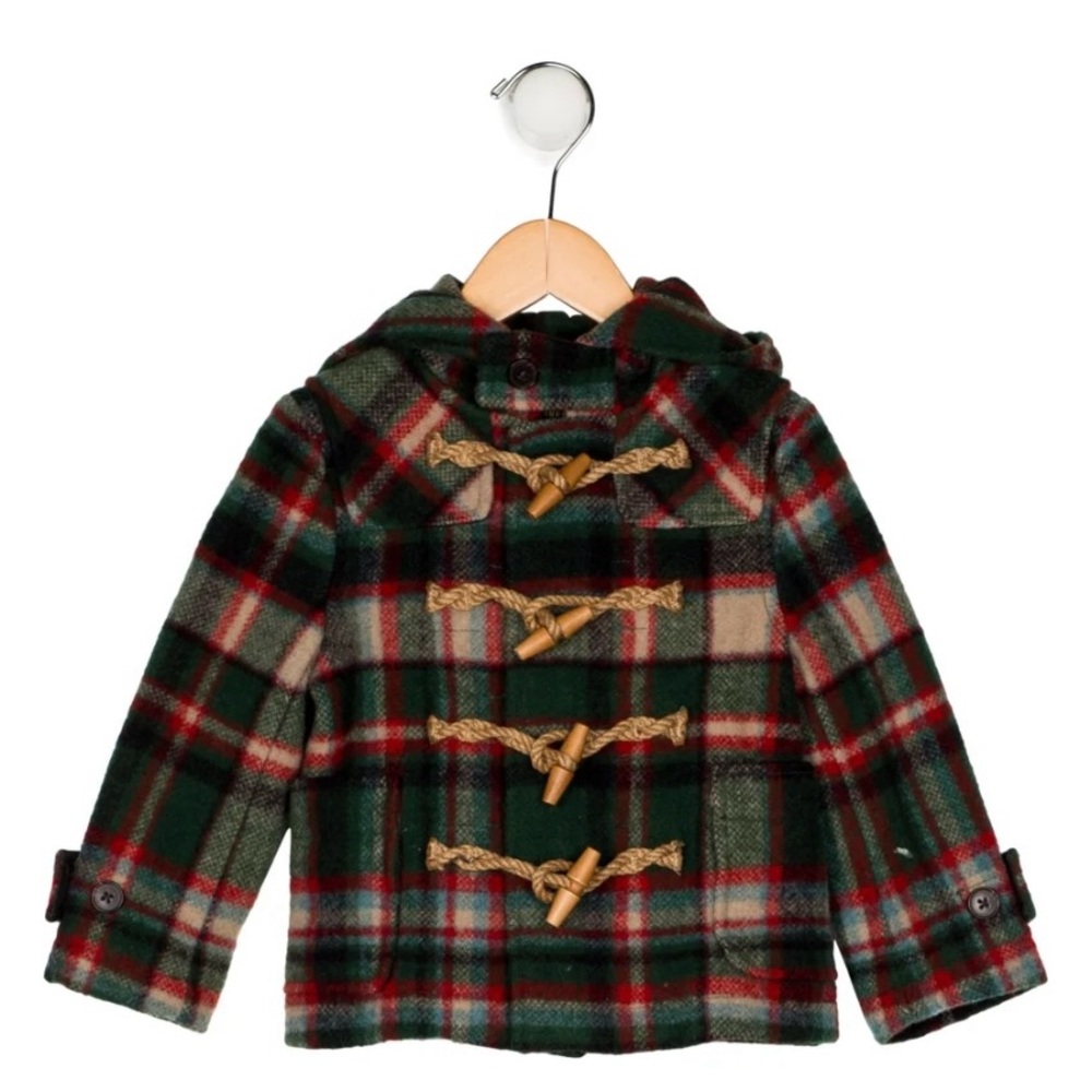 Polo by Ralph Lauren Plaid Duffle Coat, girl, jacket， 2T